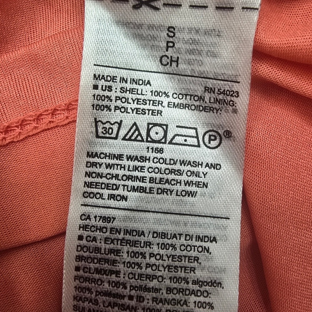 Old Navy Coral Eyelet Embroidered Midi Dress Sz S Cottagecore‎ Coastal Vacation - Picture 8 of 8